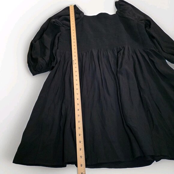 Old Navy Dress Womens 3X Black Square Neck Puff Sleeve Milkmaid Smocked Top Goth - Picture 6 of 13